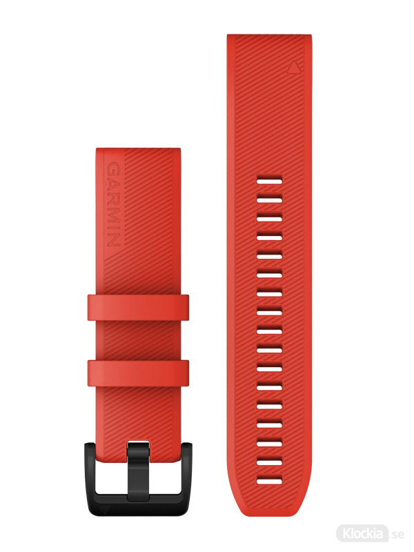 Garmin QuickFit 22mm - Klockarmband, Laserrött med svarta detaljer i rostfritt stål Original armband till Garminklockor