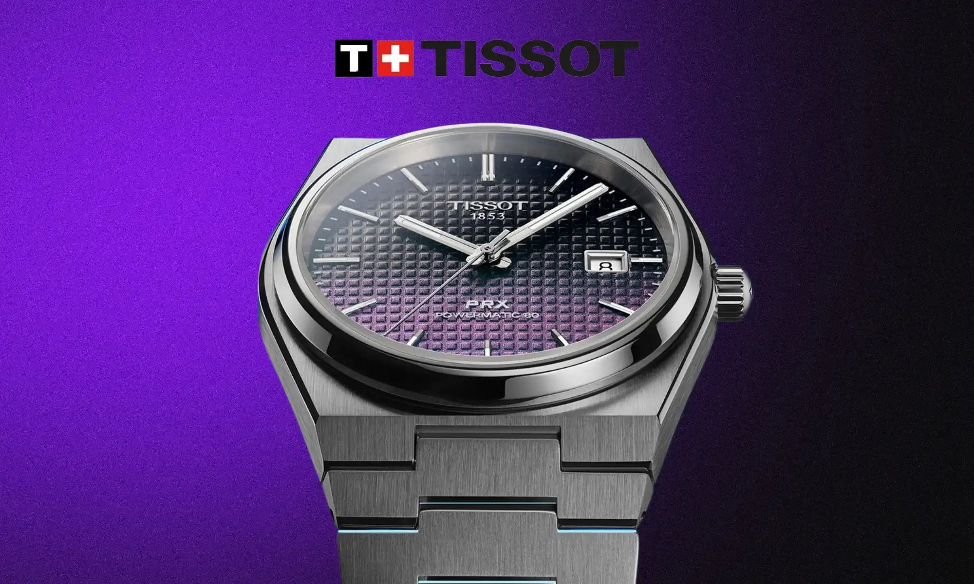 Tissot PRX Gradient automatklocka i rostfritt stål med snygg tavla